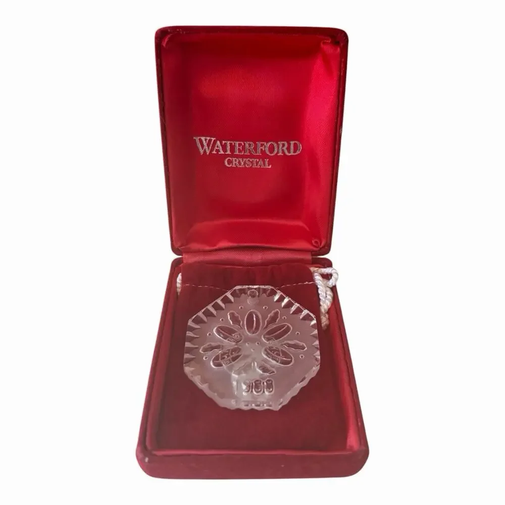 Vintage Waterford Crystal 1988 Annual Christmas Ornament Original Box